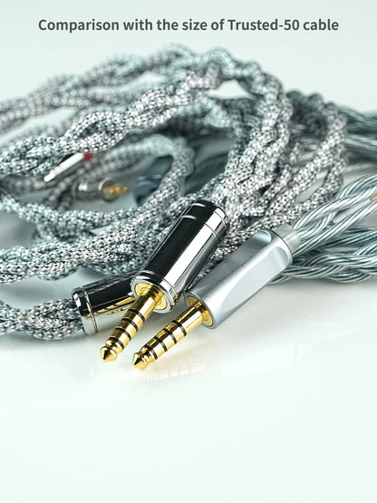 Trusted Audio 6N OCC Upgrade Cable, 0.32Ω Low Resistance Nylon Braided, for Enhanced Mid-Bass, Recessed 2pin/0.78 2pin/MMCX