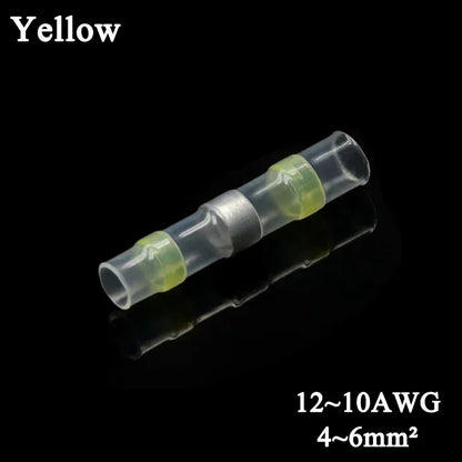 10 ~ 500pcs Solder Seal  Wire Connectors Kit Heat Shrink Butt Crimp Terminals Waterproof Electrical Cable Splice Connector