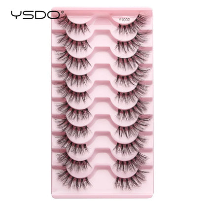 Lashes 3/10 Pairs Half Lashes Cat Eye Natural Long Lashes 3D Mink Eyelashes Full Strip Lashes Makeup Extension Tools
