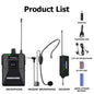 Riwoarl Wireless Transmitter System Professional UHF headset Mic 50M For Party Show Stage Wedding Church