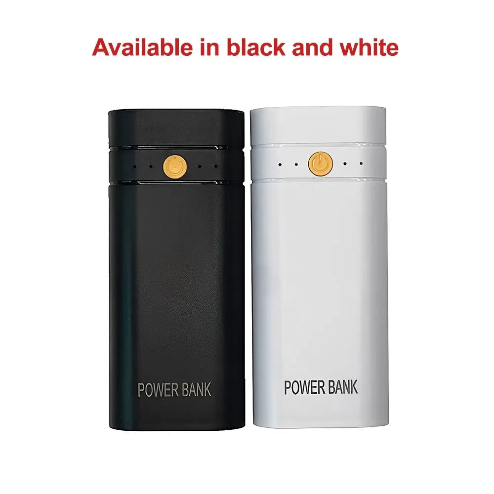 2 Slots 5V 18650 Power Bank Box Kit Fast Charging Power Bank TYPE-C USB Output Ports Plastic Shell Portable Battery Charger Case
