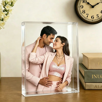 1 Personalized Acrylic Photo Block – Suitable for family Photos, Wedding Anniversaries, Birthday Gifts, and Newborn Photos.