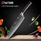XITUO Chef knife 1-10Pcs Kitchen Knives Set Laser Damascus Pattern Ultra-Sharp Santoku Knife Cleaver Slicing Utility Fruit Knife