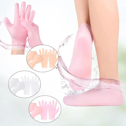 2 Pack Moisturizing Silicone Gel Socks for Dry Cracked Feet Nourishing Skin Lubricating Foot Care Massage Socks