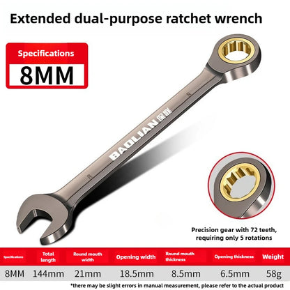 Universal Adjustable Torx Wrench 8-22mm Ratchet Spanner for Bicycle Motorcycle Car Repair Mechanical Tool