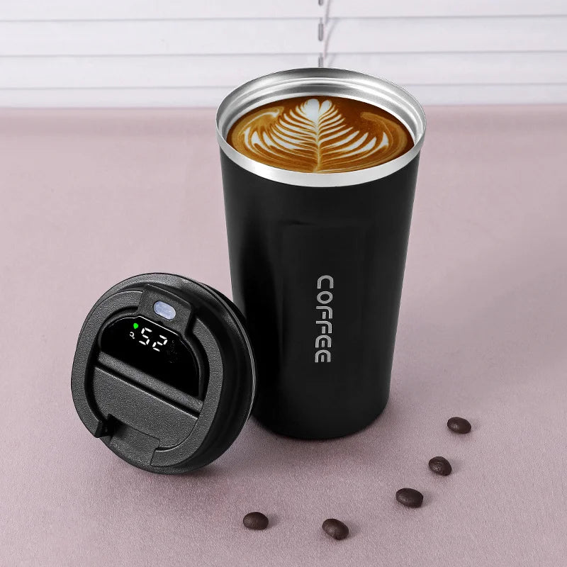 510ML Intelligent LED Temperature Display Stainless Steel Coffee Cup Temperature Measure Insulation Outdoor Car Portable Cup