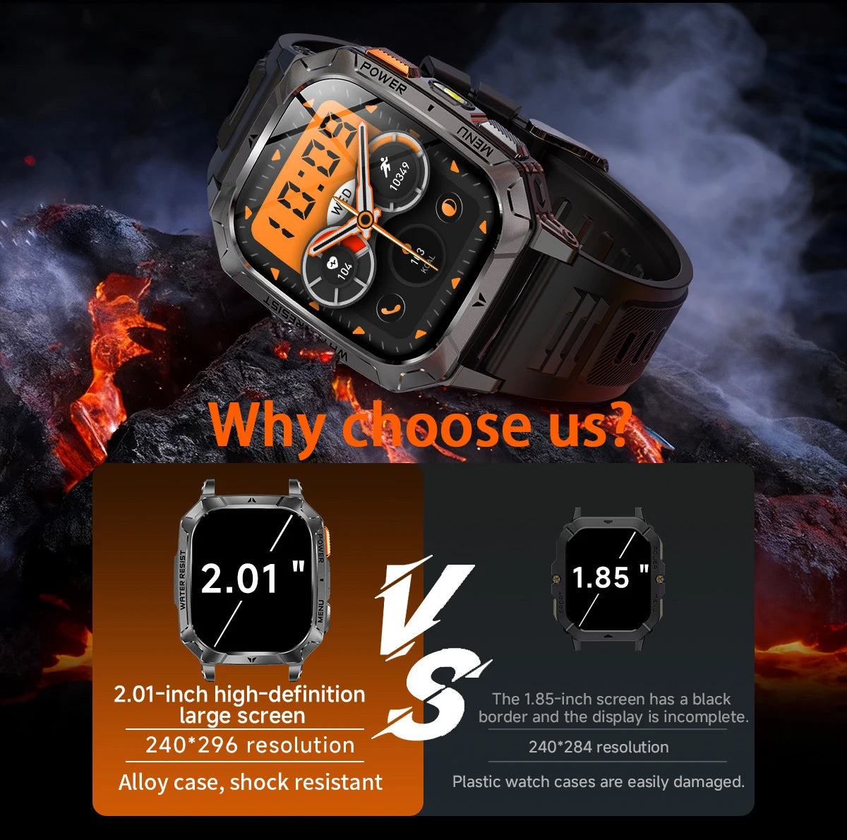 LIGE 2026 Military Grade 1400mAh Battery Smart Watch Men 2.01" HD Screen IP68 Waterproof Sport Fitness Bluetooth Call Smartwatch