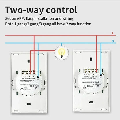 TNCE Tuya Wifi/Zigbee Smart Light Switch US Touch Wall Switch Neutral Wire/No Neutral Wire Required Smart Home Alexa Google Home