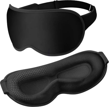 3D Contoured Eye Mask with Zero Pressure, 100% Blackout, Eye Mask for Sleep, Suitable for Offices, Napping, Travel, and Relaxati
