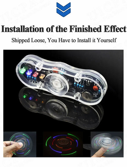 DIY LED Fidget Top Electronic Kit Soldering Project Practice Solder Assembly DIY Electronic Kit Component Colour Light
