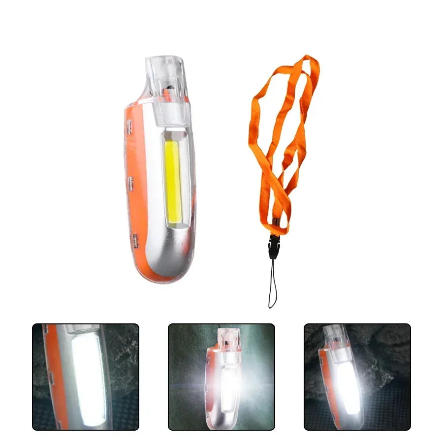 2-in-1 COB Strong Light and Whistle Light Creative Shape Key Chain Pendant Portable Led Flashlight Handheld Keychain Lamp