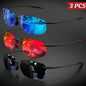 3PCS Ultra Light 11g TR90 Frameless Polarized Sunglasses - Flexible & Comfort Fit, Square Shape for Driving, Fishing, Outdoor