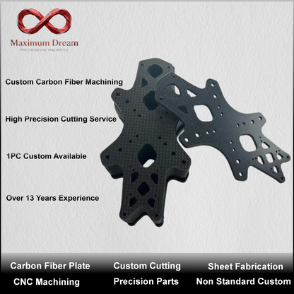 Custom Carbon Fiber Board CNC Router Cutting Service Precision Plate Machining RC Model Robotics Parts