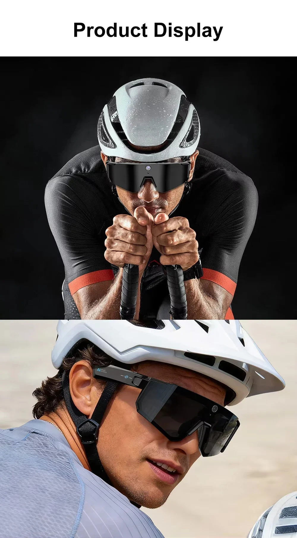 Lenovo 1600w AI Smart Camera Glasses Anti-shake 1080P Video Photo Cycling Sport ChatGPT Sunglasses DualMic 32GB Windproof Goggle