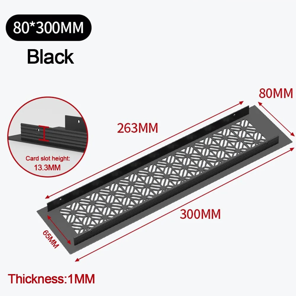 50/80cm Wide Rectangle Aluminum Alloy Air Vent Ventilator Grille Cover Doors Cabinet Wardrobe Breathable Mesh Air Vent