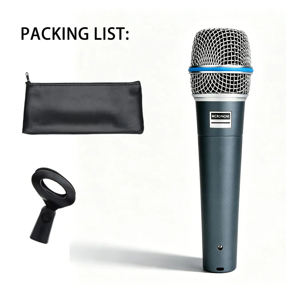 BA Dynamic Heart-Shaped Microphone 57A, Metal Construction, Suitable for Stage Singing, Compatible with Shure Karaoke BBOX