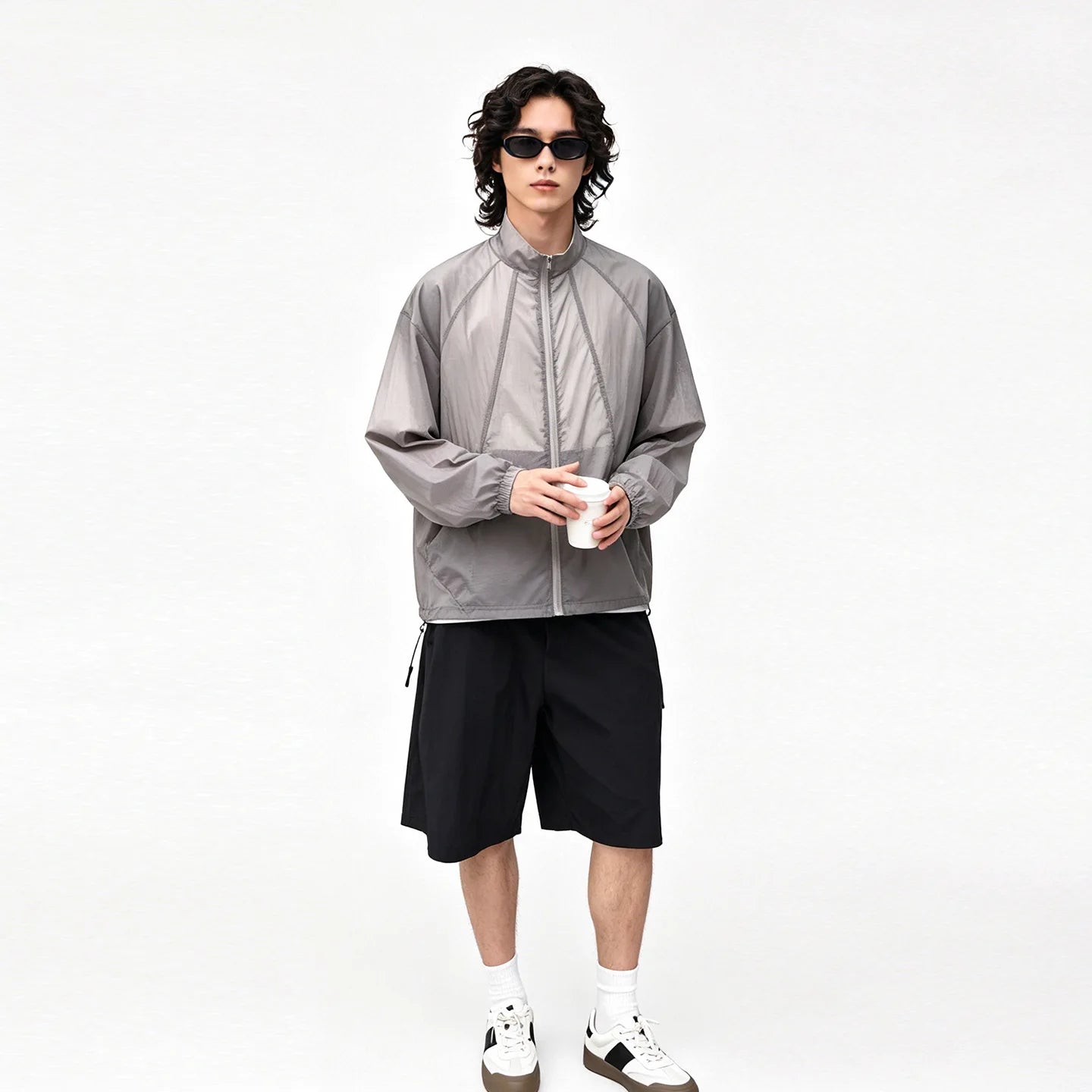 Men's Sun Protection Jacket, UPF 50+ Lightweight & Breathable Windbreaker, Quick-Dry for City Outdoor Mesh Panel Design