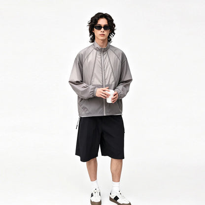 Men's Sun Protection Jacket, UPF 50+ Lightweight & Breathable Windbreaker, Quick-Dry for City Outdoor Mesh Panel Design
