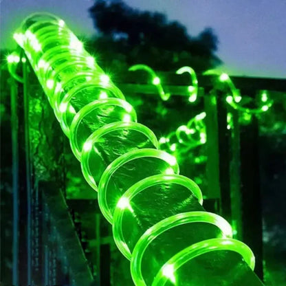 Solarne Lampy Linowe Solarne Lampy LED Ścieżka Taras Ogród Solarne Girlandy Świetlne Wodoodporne Zewnętrzne Paski Oświetleniowe 8 Trybów Oświetlenia