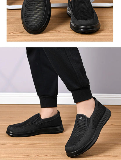 Summer Breathable Men's Mesh Shoes, One Foot Cloth Shoes, Anti Slip Soft Soled Casual Shoes