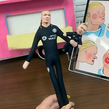Abstract Erling Haaland Doll Cosplay Haaland Stuffed Cotton Doll Flexible Joint Football Star Action Figurine Boys Fans Gift