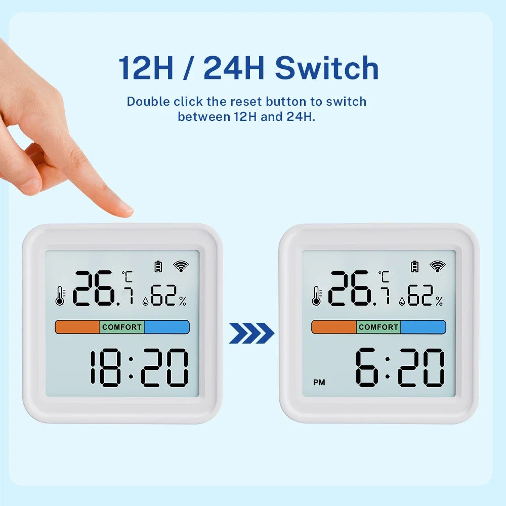 Tuya WiFi Temperature Humidity Sensor for Smart Home with LCD Screen Backlight Hygrometer Thermometer Support Alexa Google Home