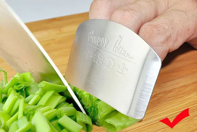 Stainless Steel Finger Protector Kitchen Knife Cutting Cooking Finger Protector Safe Kitchen Durable Chop Shield Cut Gadget