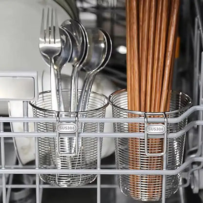 Kitchen Organizer 304 Stainless Steel Chopstick Holder Wall Hanging Drainer Modern Tableware Storage