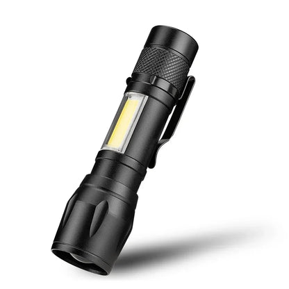 Portable COB+LED Camping Light Flashlight USB Rechargeable Zoom Tactical Torch Lamp Waterproof Emergency Torch Christmas Gift