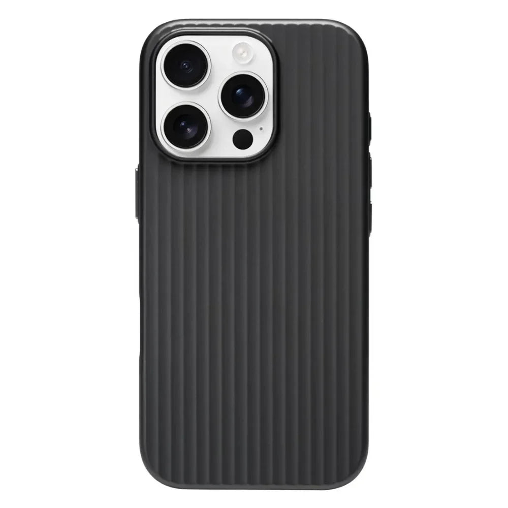 Luxury Stripes Metallic Paint Armor Case For iPhone 17 Air 16 15 14 13 Pro Max Shockproof Camera Protective Slim Matte PC Funda