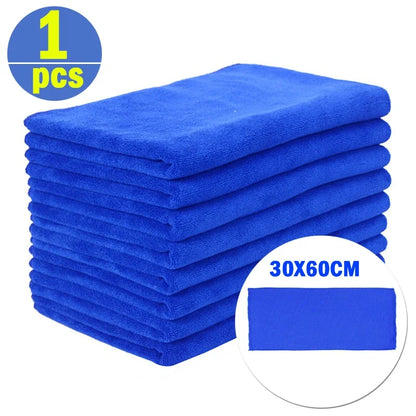 1-20Pcs Soft Microfiber Car Cleaning Towel Drying Cloth Hemming Wash Towel Water Suction Polishing Car Motorcycle Cleaning Tools