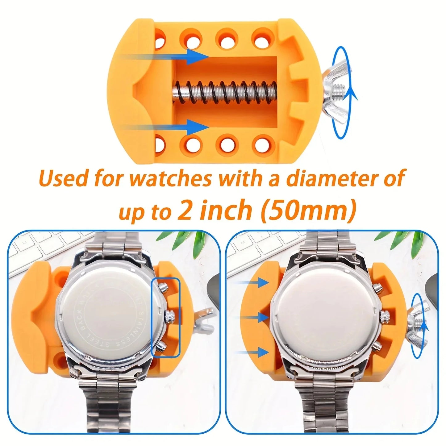 3 in 1 Watch Back Remover Tool Set Adjustable Watch Case Opener Repair Holder for DIY Watch Maintenance And Battery Replacement