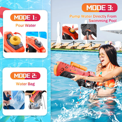 Electric Water Gun Powerful Automatic Water Gun Long Range Classic Big Electronic Watergun Beach Pool Toy Water Blaster for Kids