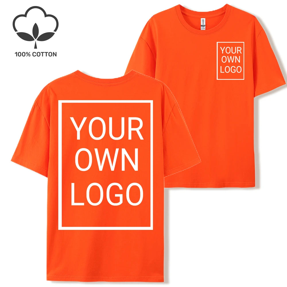 Double Sided Customized LOGO Picture Women T-Shirt Summer Y2K Loose Short Sleeves Comfortable T Shirts Crewneck DIY Tee Tops