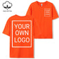 Double Sided Customized LOGO Picture Women T-Shirt Summer Y2K Loose Short Sleeves Comfortable T Shirts Crewneck DIY Tee Tops