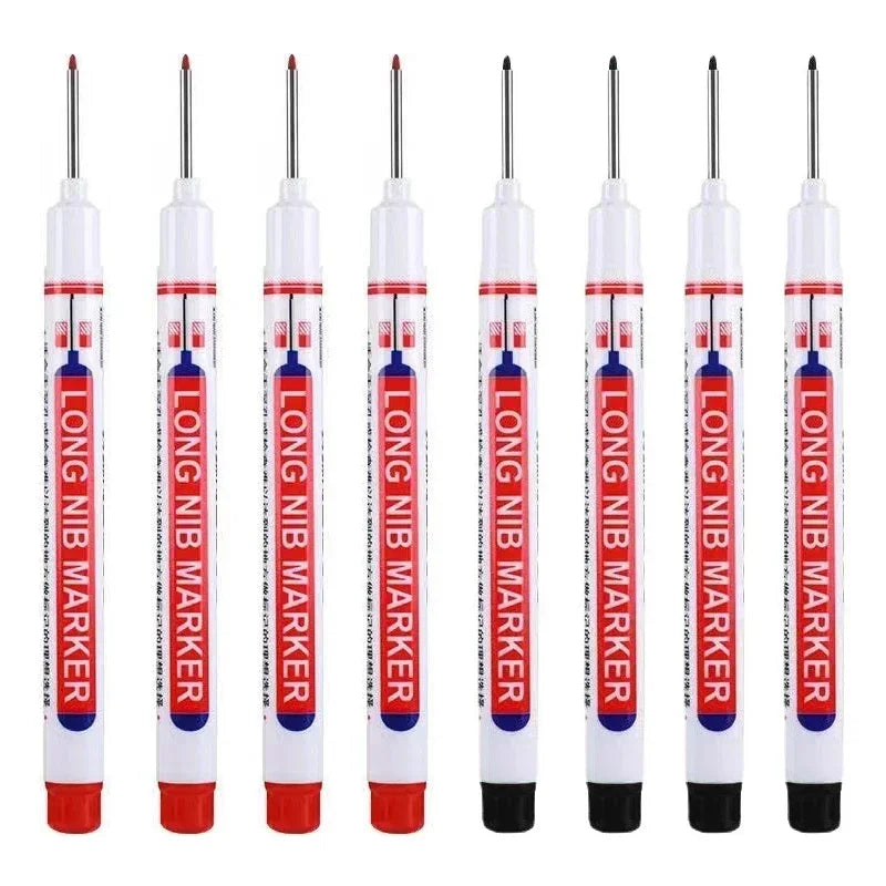 8Pcs/Set 20mm Deep Hole Long Nib Head Markers For Metal Perforating Pen Waterproof Bathroom Woodworking Decoration Multi-Purpose