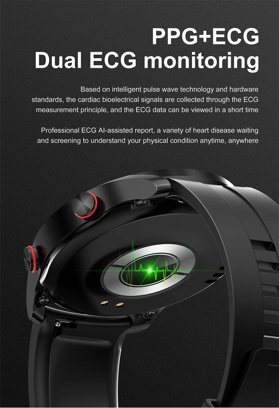 2026 NEW 1.5 inch Smart Watch Men Bluetooth Call Heart Rate ECG Health Fitness Sports Watch Waterproof Business Man Smartwatch