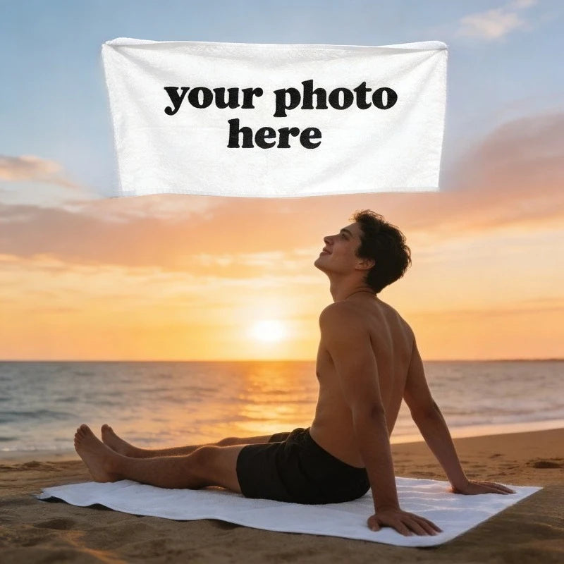Personalized Beach Towel Custom Photo Name/logo/Word Oversized Microfiber Towel Wedding Party Souvenir for Beach Swimming Bath