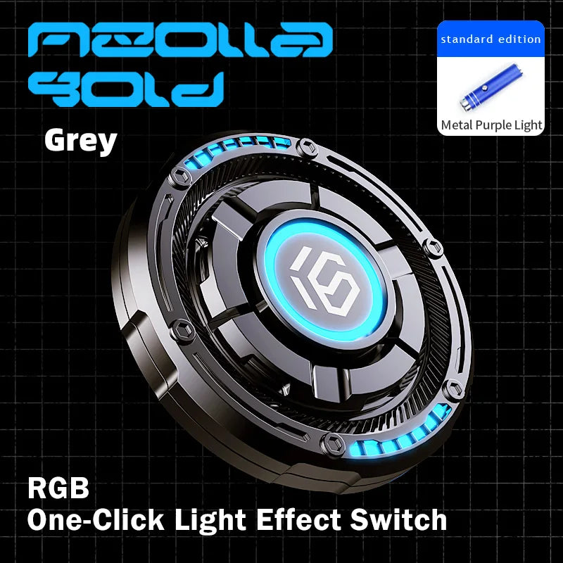 Metal EDC fidget spinner rotatable with luminous effect mechanical card-pushing function It's a stress-relieving toy Gifts  boys