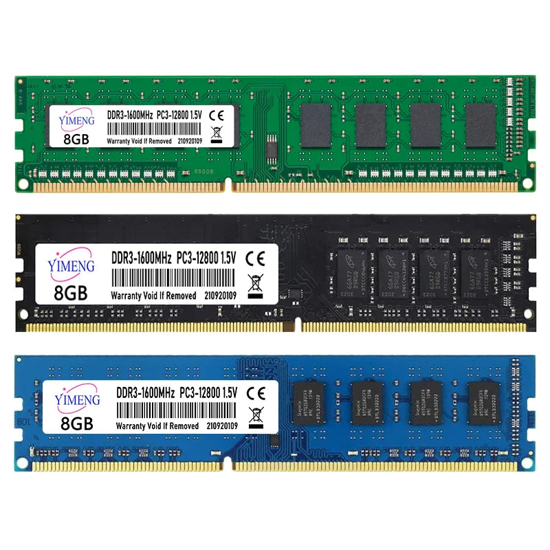 DDR3 2GB 4GB 8GB Desktop Memoria Ram PC3 1.5V 1066 1333 1600 1866Mhz Non-ECC Unbuffered 8500 10600 12800 204Pin DIMM Memory Ram