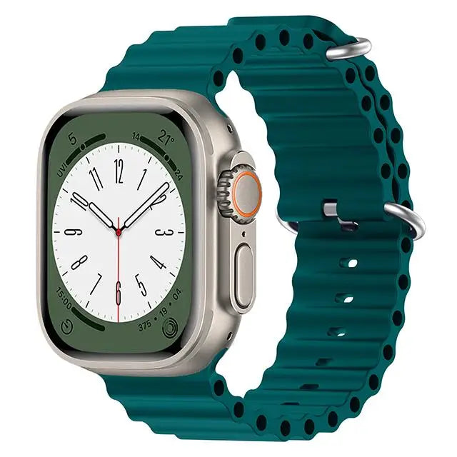 Ocean Strap for apple watch Band 44mm 40mm 45mm 41mm 49mm 46mm silicone correas bracelet iWatch series 7 5 6 3 se 8 Ultra 2 9 10