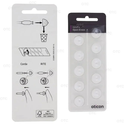Oticon Minifit Open Domes for Hearing Aids - Replacement Tips in 6mm 8mm 10mm Sizes Compatible with Oticon Models