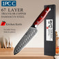 TAMZUO 7" Kitchen Santoku Knives Japanese Damascus Steel VG10 Kitchen Cooking Knife Meat Cutting Fruit Knife Wooden Handle