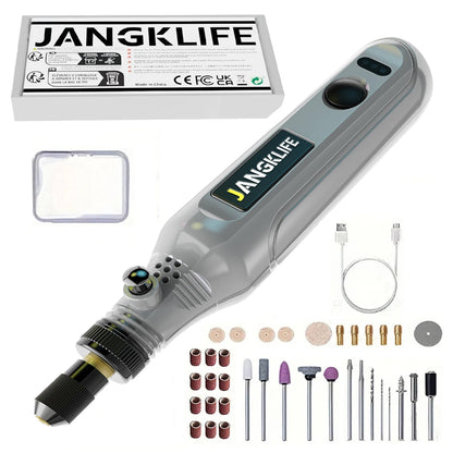 JANGKLIFE USB Cordless Rotary Tool Kit Woodworking Engraving Pen DIY For Jewelry Metal Glass Mini Wireless Drill