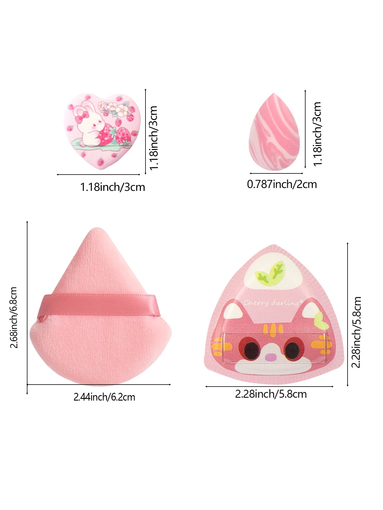 Rice Ball Cat 12-Piece Set, Expands When Exposed to Water, Dual-Use for Wet and Dry, Makeup Sponge Suitable for All Skin Types