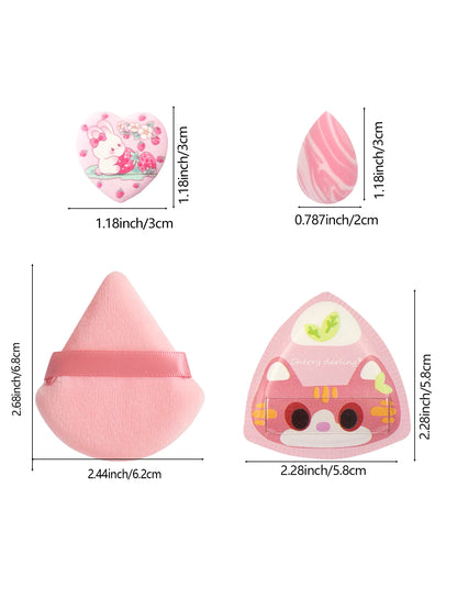 Rice Ball Cat 12-Piece Set, Expands When Exposed to Water, Dual-Use for Wet and Dry, Makeup Sponge Suitable for All Skin Types