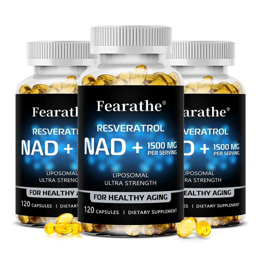 NAD Supplement, 1500 Mg - Liposomal NAD+ Supplement with Resveratrol, Supports Cellular Health, Endurance & Healthy Aging