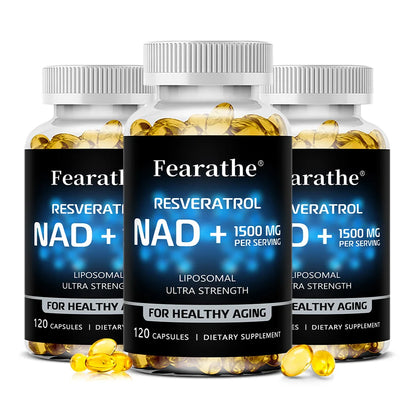 NAD Supplement, 1500 Mg - Liposomal NAD+ Supplement with Resveratrol, Supports Cellular Health, Endurance & Healthy Aging