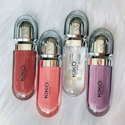 Kiko 3D Hydra Lip Gloss Non-fading Waterproof Blusher Moisturizing Shimmer Makeup Lip Gloss Lipstick Brun Pearly Mauve Liner