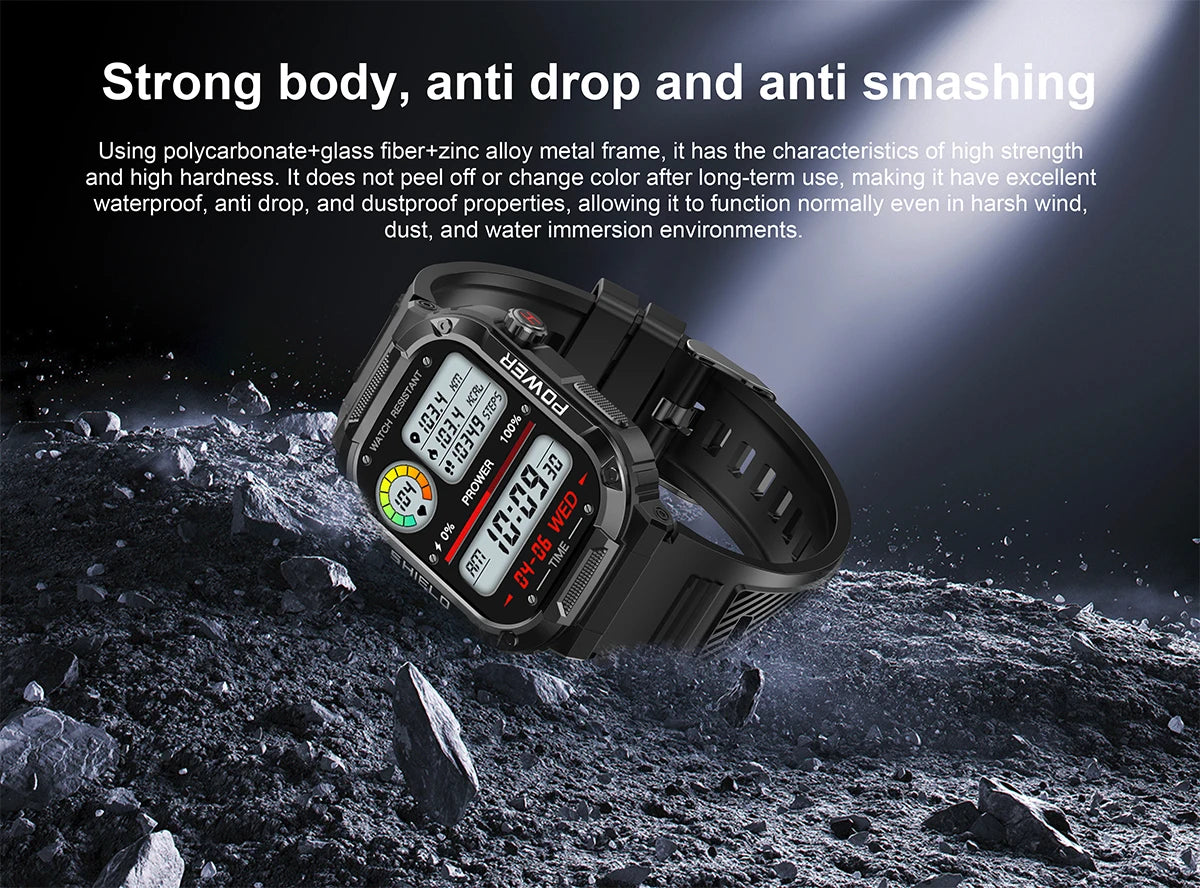 2026 Męski Zewnętrzny Smartwatch Monitor Zdrowia Wojskowy Bezprzewodowe Połączenia Fitness Wodoodporny Sportowy Smartwatch Na Telefony IOS Android